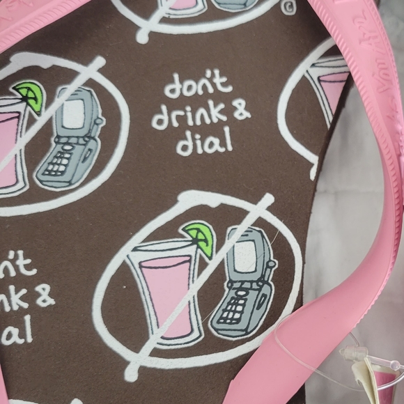 Don't Drink & Dial Flip Flops Sandals M 7-8 NWT Be As You Are - Picture 9 of 10